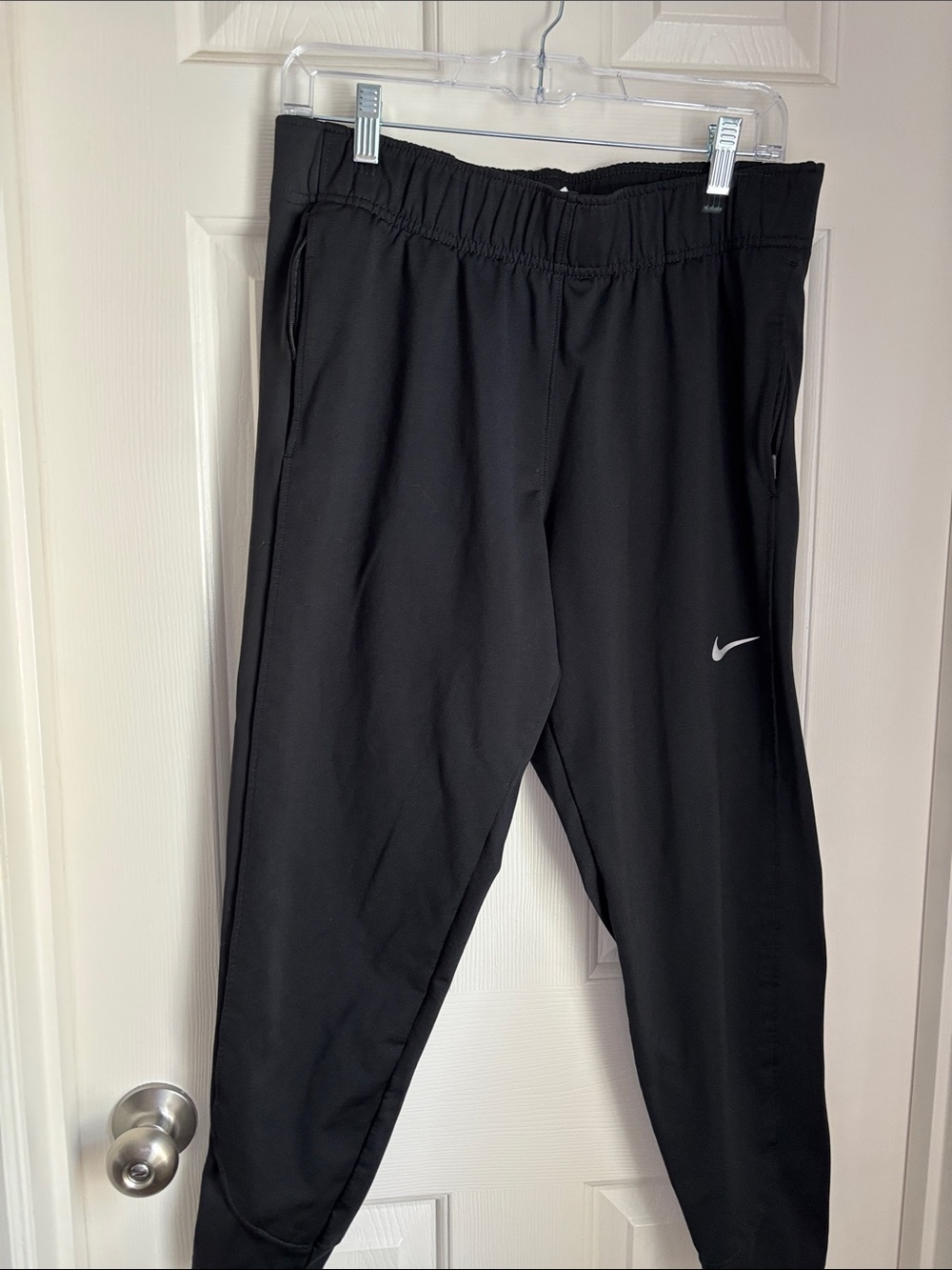 Nike Black Kids Athletic Joggers with Silver Swoosh